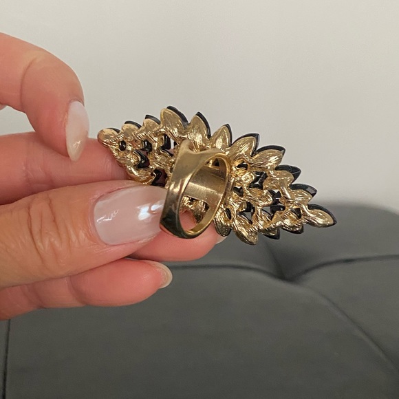 BLACK CRYSTAL STATEMENT RING 😍 - Picture 5 of 5